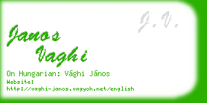 janos vaghi business card
