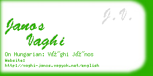 janos vaghi business card